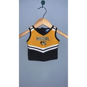Team Athletics Missouri‎ Tigers Cheerleader Top Gold Black Infant 3/6 Months